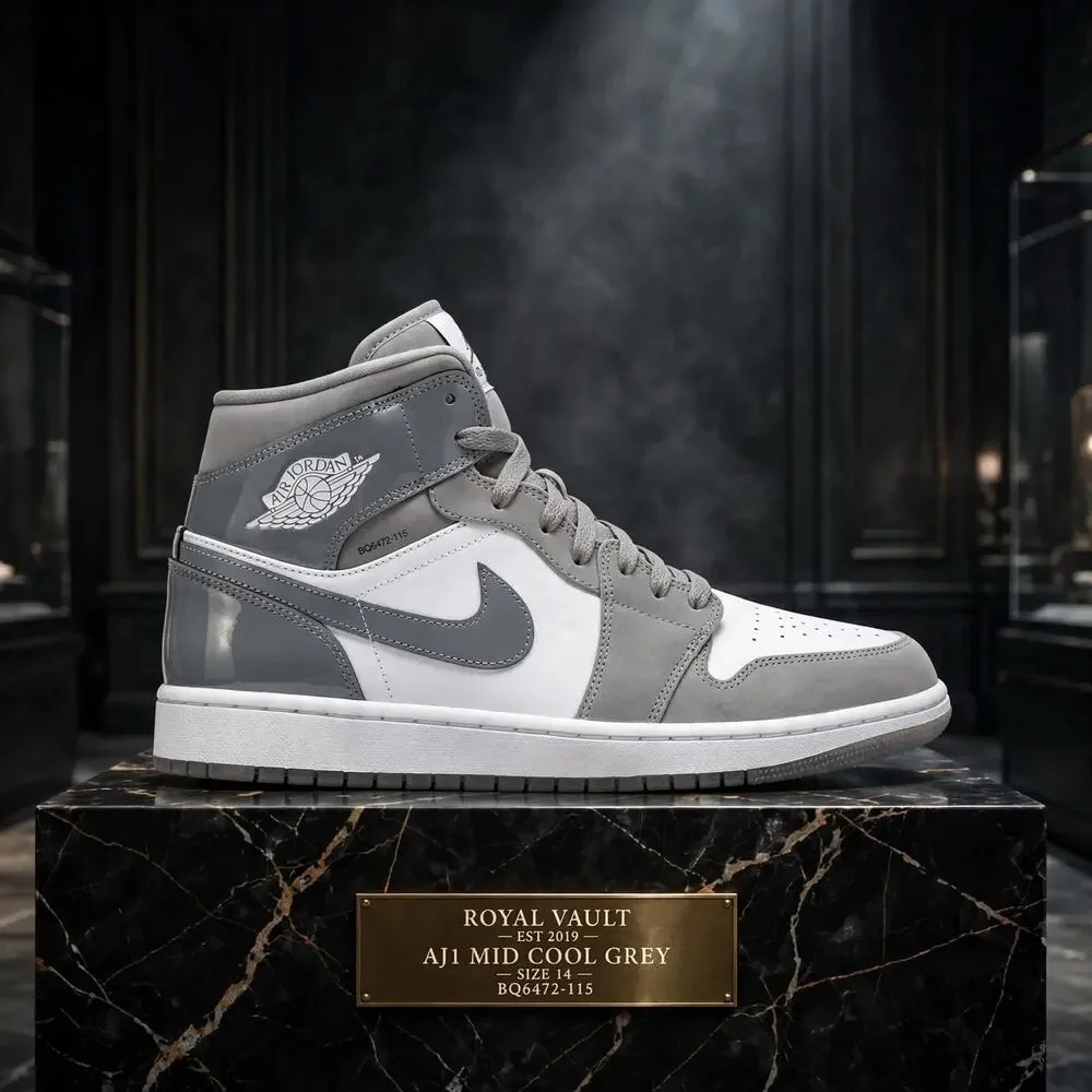 SIZE 14 Air Jordan 1 Mid SE Cool Grey White Light Grey BQ6472-115 HF3216-100 DS